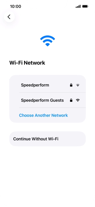 Press the required Wi-Fi network.