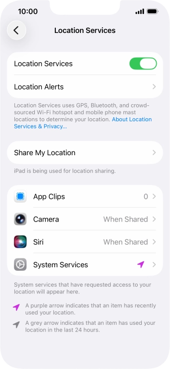 Press the required app.