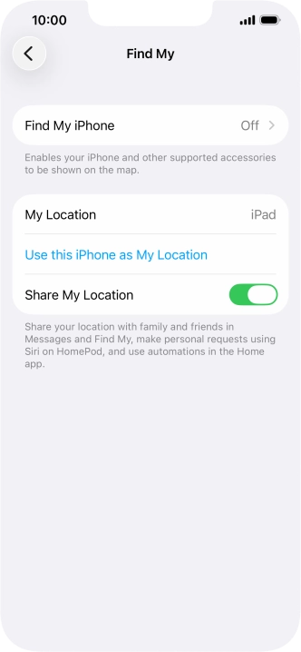 Press Find My iPhone.