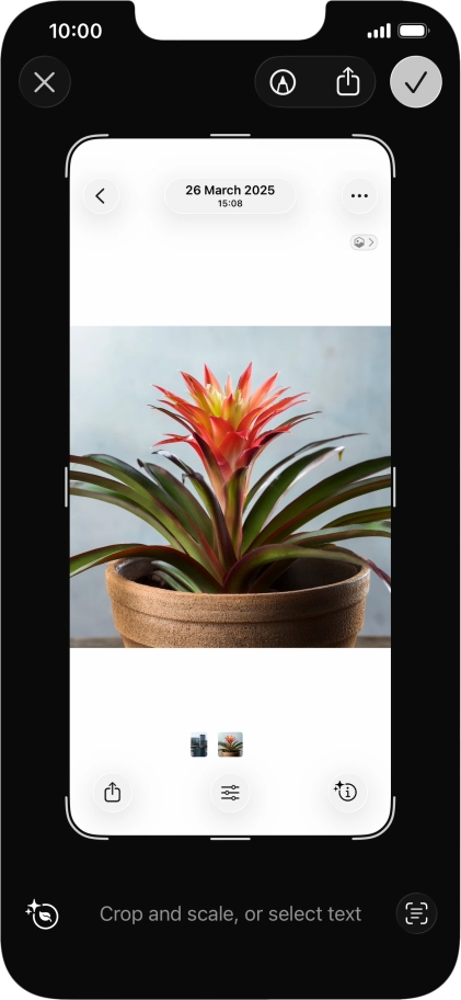 To use visual intelligence via screenshot, take a screenshot and follow the instructions on the screen to use the function.