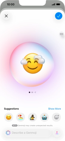 Slide your finger right or left on the screen to see the generated results.