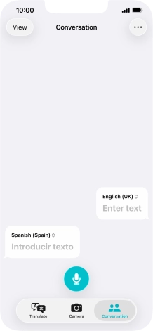 Press the microphone icon and say the required word or sentence.