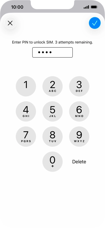 Key in your PIN and press the confirm icon.