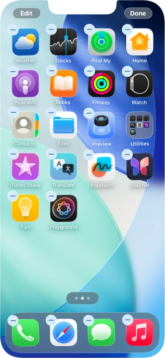 Press the home screen icon.