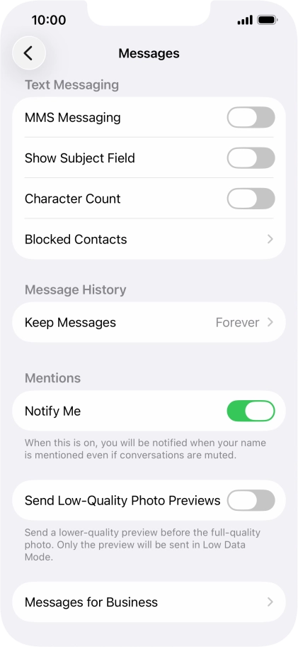 Press the indicator next to 