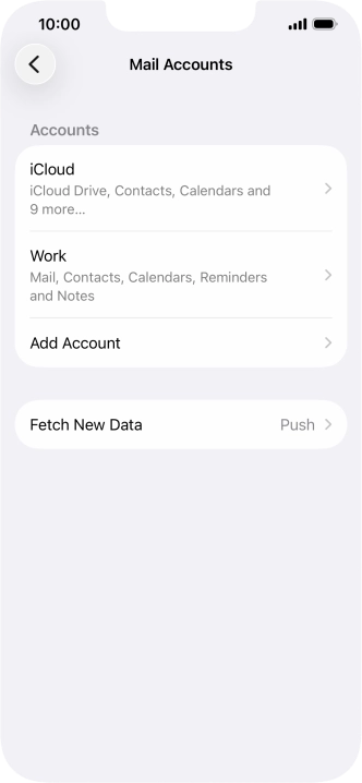 Press the required email account.