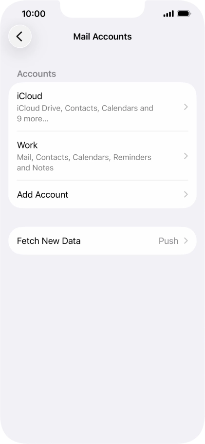 Press the required email account.