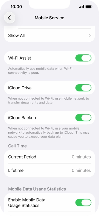 Press the indicator next to 