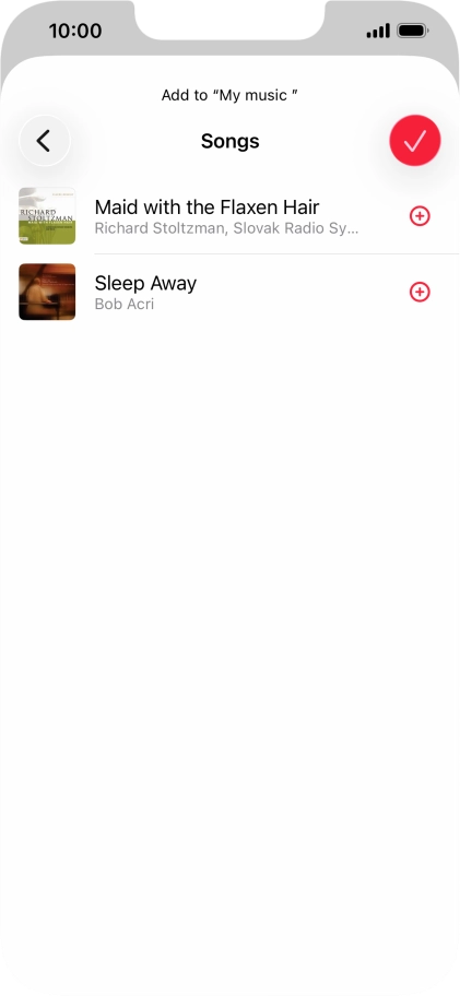 Go to the required category and press the add icon next to the required audio file.