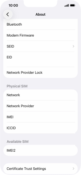The Network Provider Lock status is displayed next to Network Provider Lock.