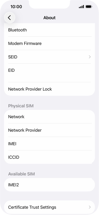 The Network Provider Lock status is displayed next to Network Provider Lock.