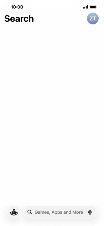 Press the search field and key in the name or subject of the required app.