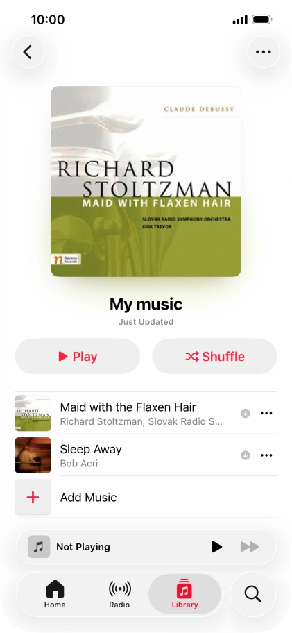 Go to the required category or playlist and press the required audio file.