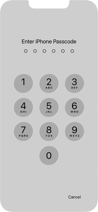 Use the phone lock code you created.