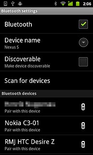 Press the required Bluetooth device.