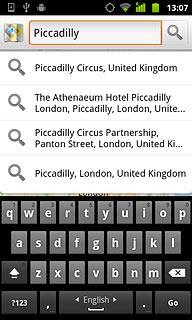 Press the required destination.