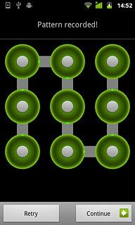 Press Continue.Repeat the selected phone lock code to confirm.