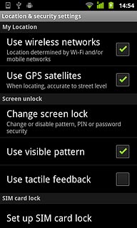 Press Change screen lock.Key in your phone lock code.