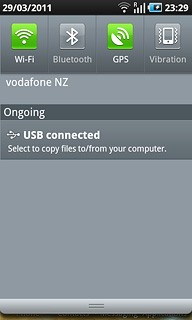 Press USB connected.