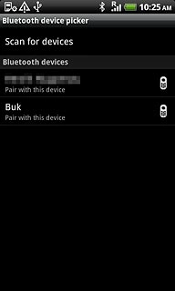 Press the required Bluetooth device.