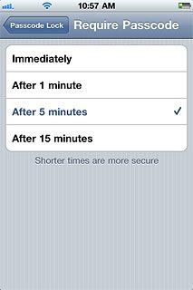 Press Passcode Lock to go back to the settings.