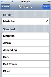 Press the required ringtone.