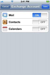 Press the indicator next to the required data type to turn synchronisation of the specific data types on or off.