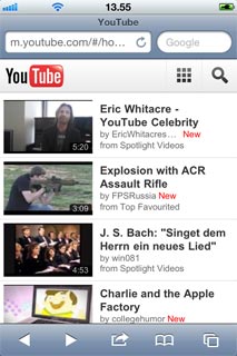 Press the address bar at the top of the display.