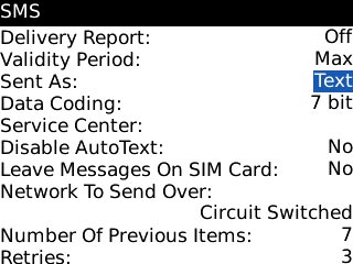 Highlight the drop down list next to Sent As and press the Navigation key.
