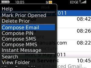 Scroll to Compose Email and press the Navigation key.
