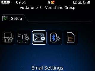 Scroll to Email Settings and press the Navigation key.