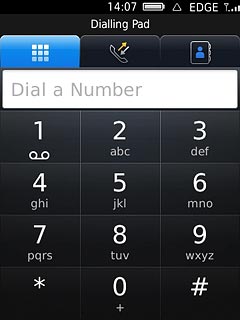 Press the keypad icon.