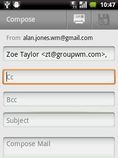Press Cc or Bcc.Add recipients.