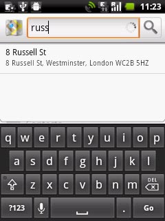 Key in the required destination.Results matching your search are displayed.Press the required destination.