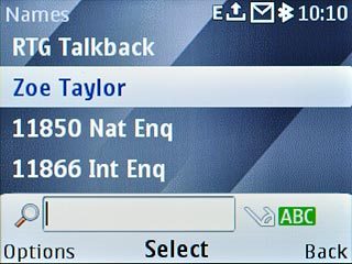 Highlight the required contact and press the Navigation key.