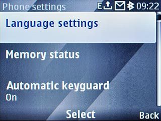 Scroll to Language settings and press the Navigation key.
