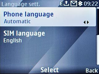 Scroll to Phone language and press the Navigation key.
