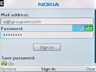 Scroll to Sign in and press the Navigation key.