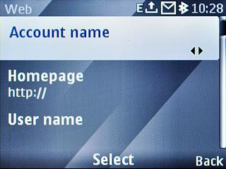Scroll to Account name and press the Navigation key.