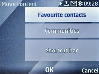 Highlight the required position and press the Navigation key.
