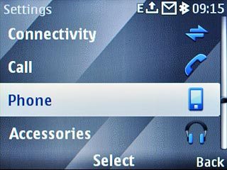 Scroll to Phone and press the Navigation key.
