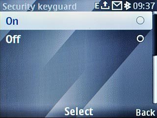 Highlight On or Off and press the Navigation key.