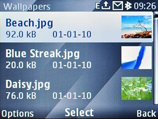 Highlight the required picture and press the Navigation key.