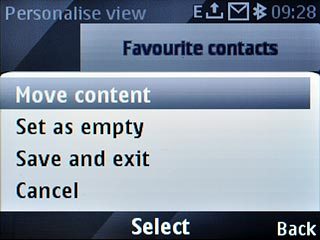 Scroll to Move content and press the Navigation key.