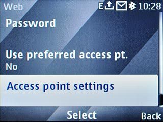 Scroll to Access point settings and press the Navigation key.