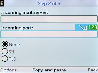 Scroll to Incoming port and key in 110