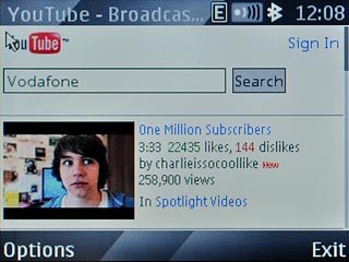You can now use the application.Please note that YouTube isn't part of the original application package and therefore only a general description is given here.You have a number of options, such as:Search for video clipsSearch for video clips in a categoryIf you have a YouTube account and you log on, you can also:Upload video clipsShare video clipsCreate playlistsRate video clips