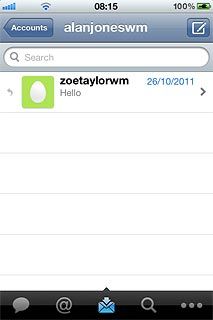Press the new message icon in the top right corner of the display.