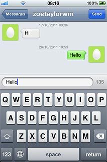 Key in the required text and press Send.