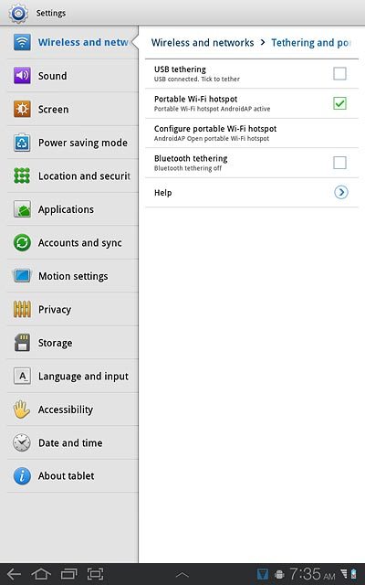 When the box next to the menu item is ticked (V), the function is turned on.